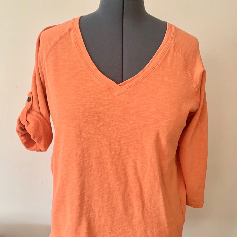 Orvis Coral Roll Sleeve Pullover Top Size M